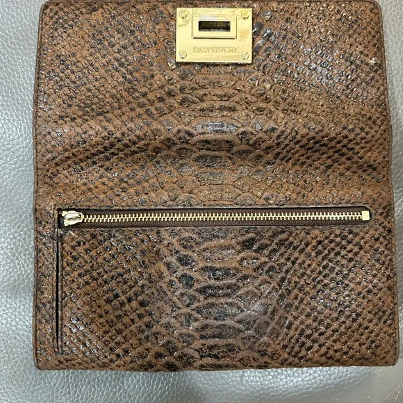 Michael Kors Brown Embossed Snakeskin Leather Wallet. GUVC - Picture 5 of 7